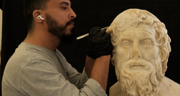 ‘Once-in-a-lifetime find’: Intact Roman statues unearthed in Israeli excavation