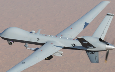 U.S. Air Force MQ-9A Reaper armed with a Paveway and 2 AGM-114 Hellfire missiles.