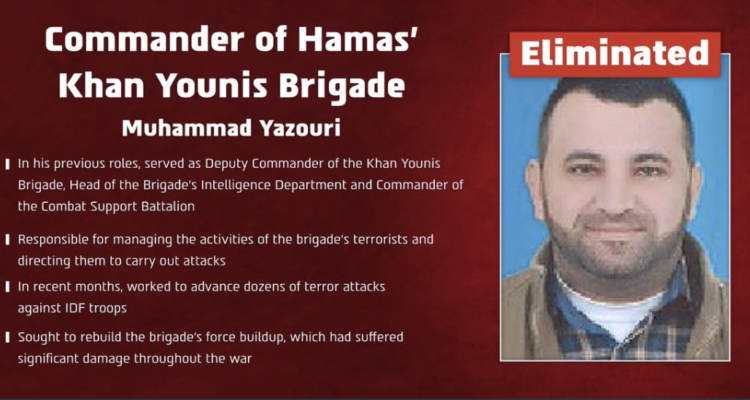 IDF eliminates Hamas’ Khan Younis Brigade commander, Rafah sniper chief