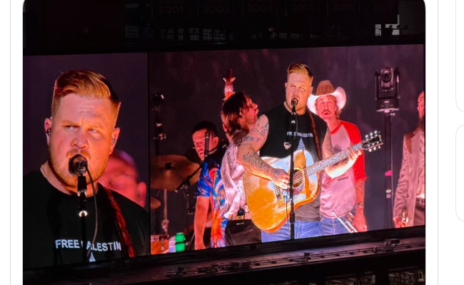 ‘Woke’ country music star wears ‘Free Palestine’ shirt in concert